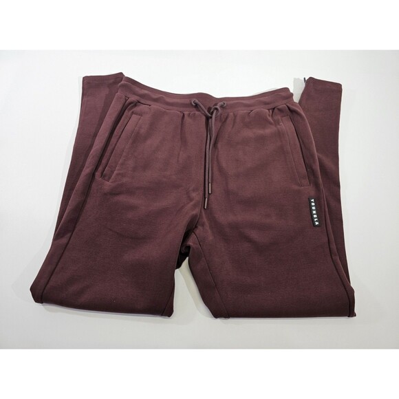 YOUNGLA Men's L Stretch Waist Jogger Sweatpants Lounge Pants Heather Red EUC - Picture 3 of 7